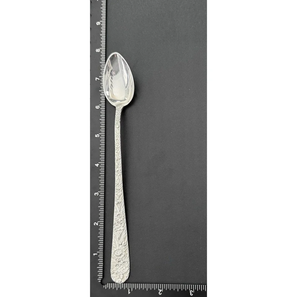 Kirk & Son Repousse Sterling Set Of 6 Iced Tea Spoons 7 3/4